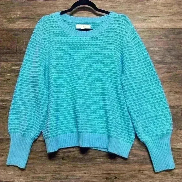 Loft Blue Knit Sweater Womens Size XL - Picture 1 of 3